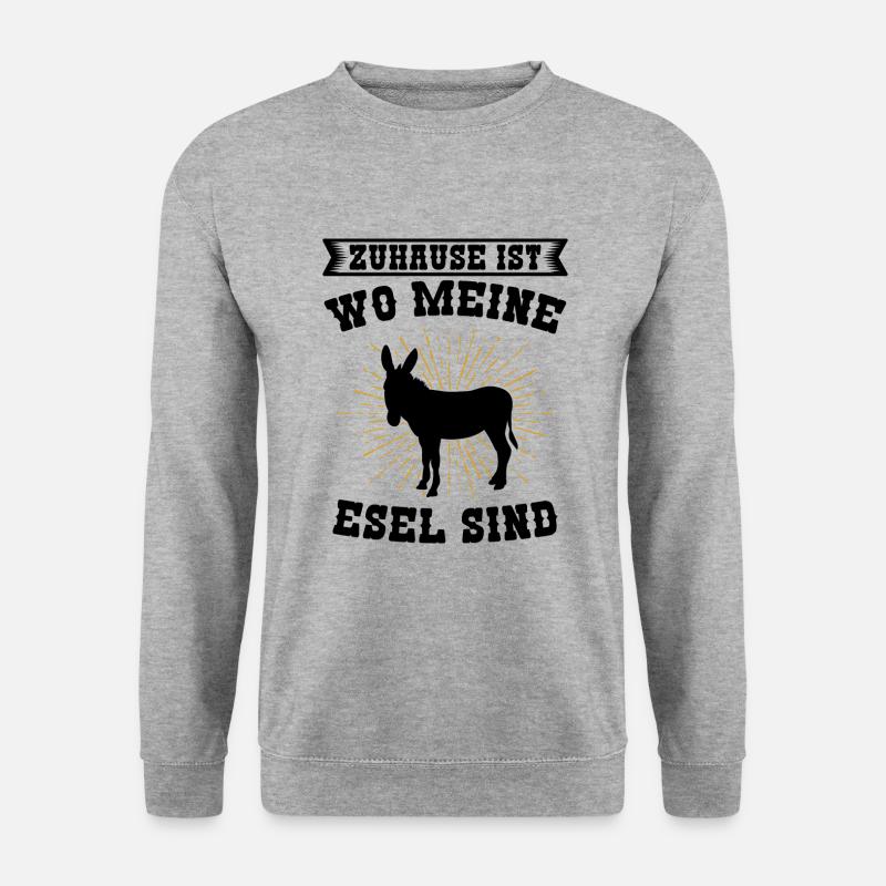Esel - Unisex Pullover - Weißgrau meliert