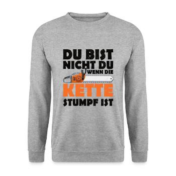 Holzfäller - Unisex Pullover - Weißgrau meliert - Vorne - Alina (178cm) & Michal (187cm)
