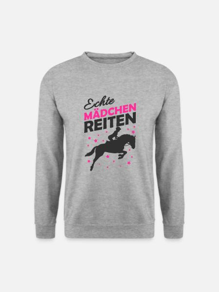 Reiten - Unisex Pullover - Weißgrau meliert