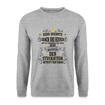 Stuckateur Berufe Verputzer Kollegen Geschenk - Unisex Pullover - Weißgrau meliert - Vorne - Alina (178cm) & Michal (187cm)