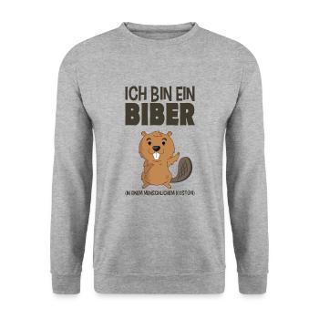 Biber - Unisex Pullover - Weißgrau meliert - Vorne - Alina (178cm) & Michal (187cm)