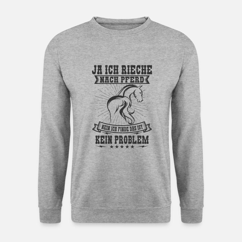 Pferd - Unisex Pullover - Weißgrau meliert