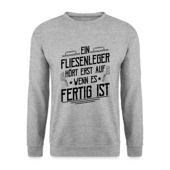 Fliesenleger - Unisex Pullover - Weißgrau meliert - Vorne - Alina (178cm) & Michal (187cm)