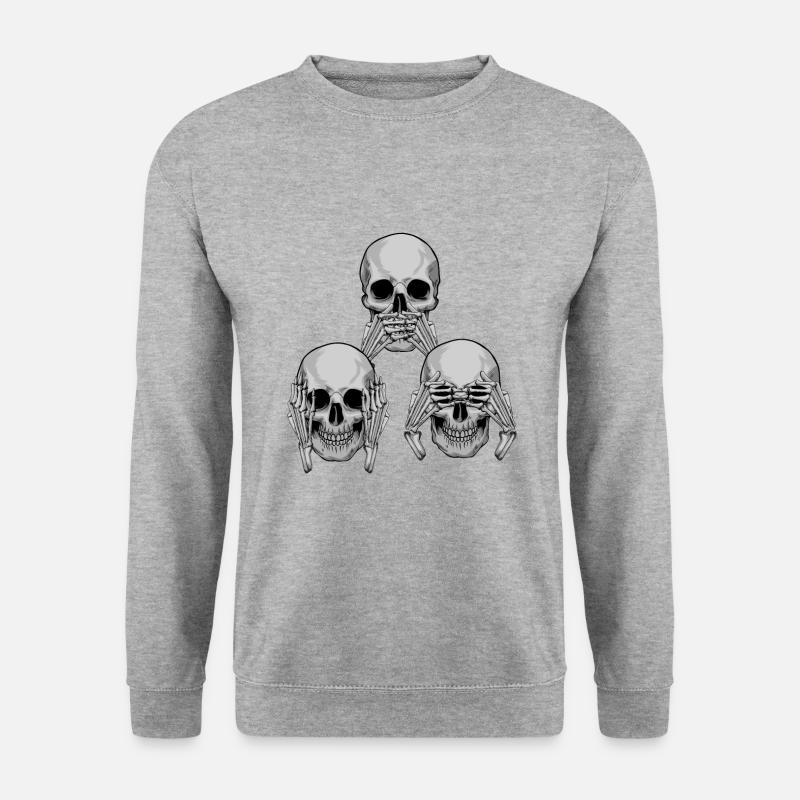 Skull see nothing hear say - Unisex Sweatshirt - salt & pepper
