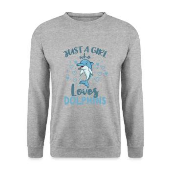 Dauphin - Sweat-shirt Unisexe - gris chiné - Devant - Alina (178cm) & Michal (187cm)