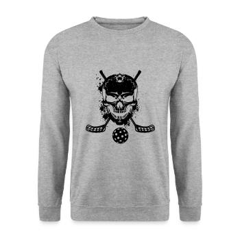 Unihockey - Unisex Pullover - Weißgrau meliert - Vorne - Alina (178cm) & Michal (187cm)