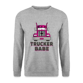 Trucker babe - Unisex Sweatshirt - salt & pepper - Front - Alina (178cm) & Michal (187cm)