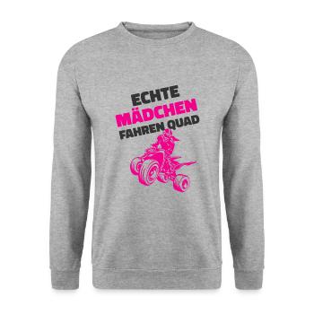Quad Mädchen - Unisex Pullover - Weißgrau meliert - Vorne - Alina (178cm) & Michal (187cm)