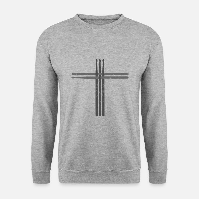 Drummer - Unisex Pullover - Weißgrau meliert
