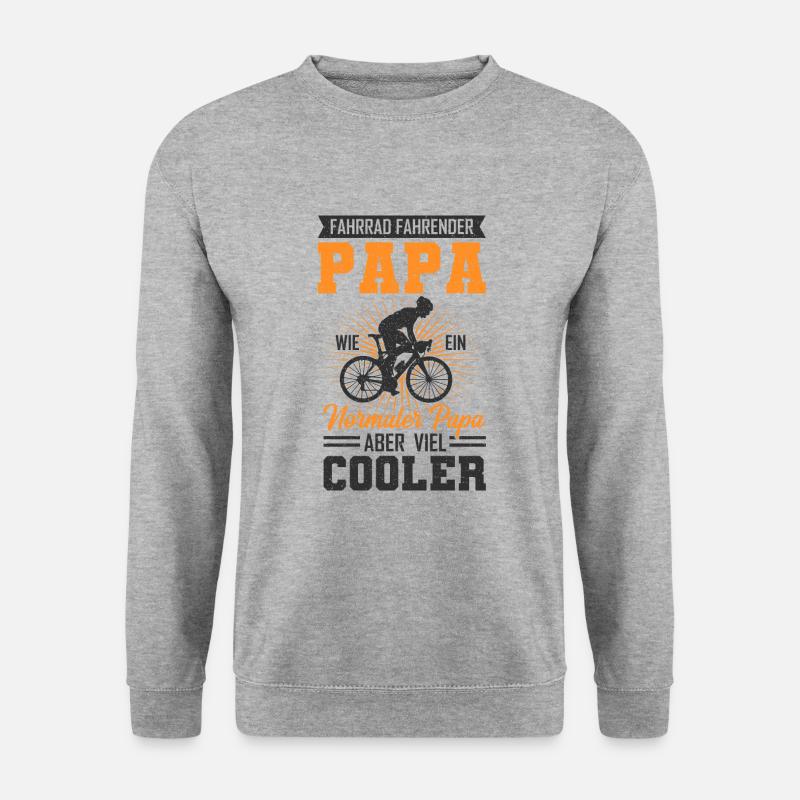 Fahrrad Papa - Unisex Pullover - Weißgrau meliert