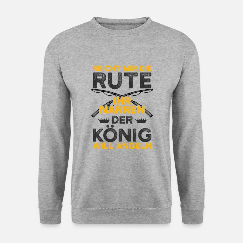 Angeln - Unisex Pullover - Weißgrau meliert