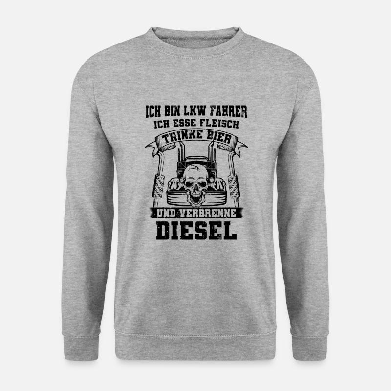 LKW Fahrer - Unisex Pullover - Weißgrau meliert