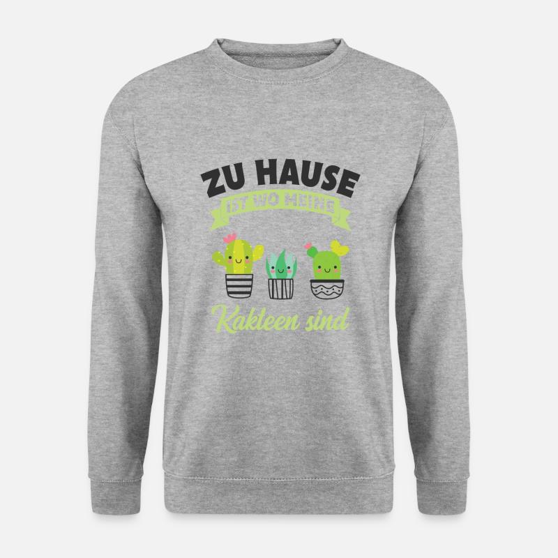 Kaktus - Unisex Pullover - Weißgrau meliert