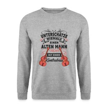 Kontrabass - Unisex Pullover - Weißgrau meliert - Vorne - Alina (178cm) & Michal (187cm)