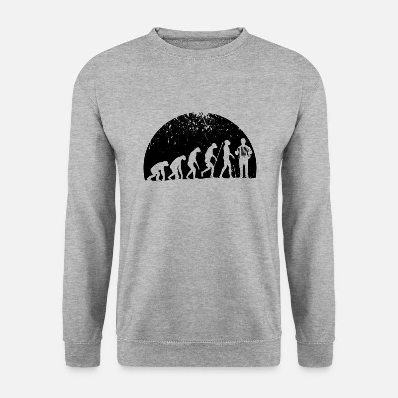 Akkordeon Herzschlag - Unisex Pullover - Weißgrau meliert