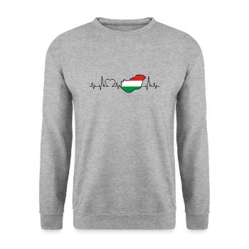 Hungary Heartbeat - Unisex Sweatshirt - salt & pepper - Front - Alina (178cm) & Michal (187cm)