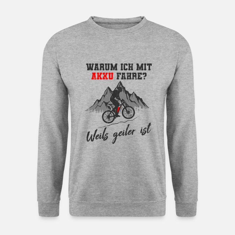 E-Bike - Unisex Pullover - Weißgrau meliert