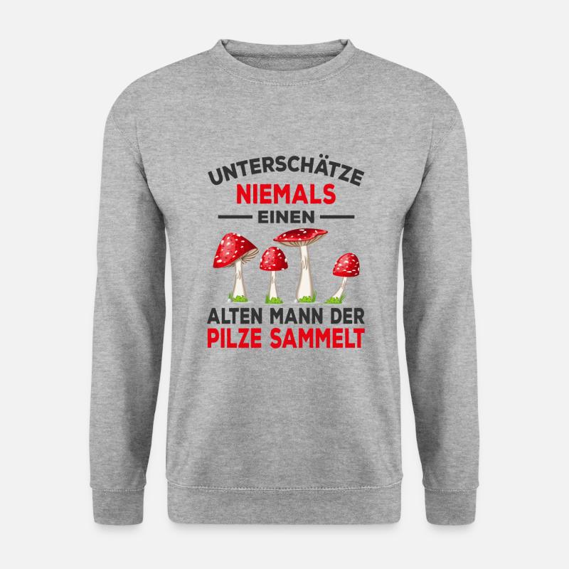 Pilzsammler - Unisex Pullover - Weißgrau meliert
