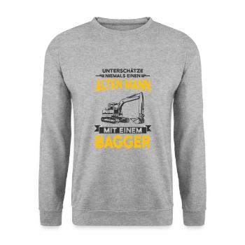 Bagger - Unisex Pullover - Weißgrau meliert - Vorne - Alina (178cm) & Michal (187cm)