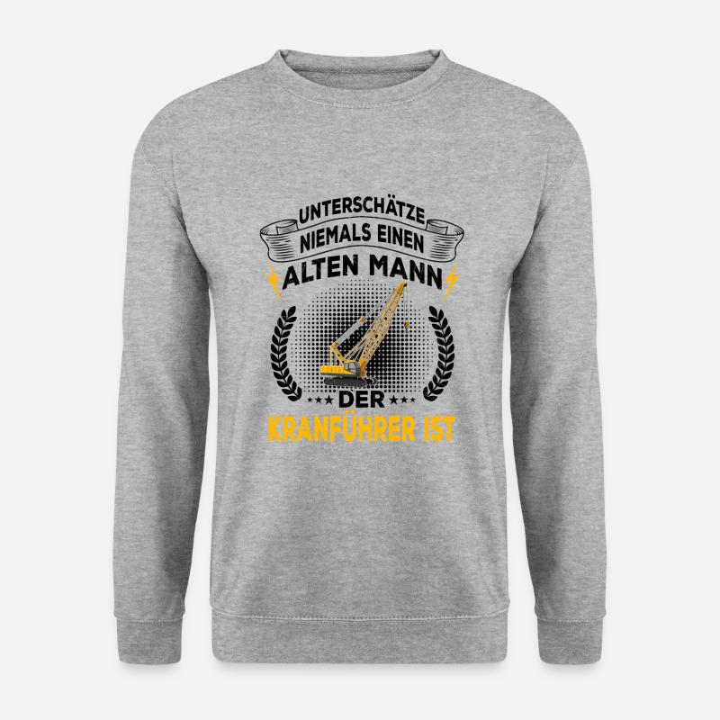 Kranführer - Unisex Pullover - Weißgrau meliert