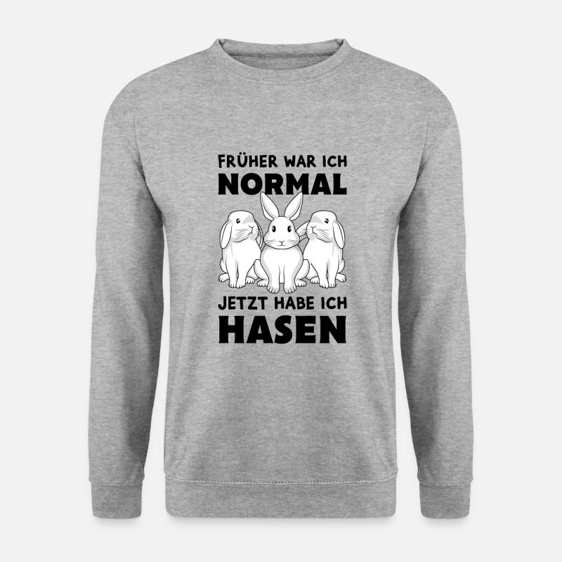 Hase - Unisex Pullover - Weißgrau meliert
