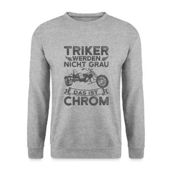 Trike - Unisex Pullover - Weißgrau meliert - Vorne - Alina (178cm) & Michal (187cm)