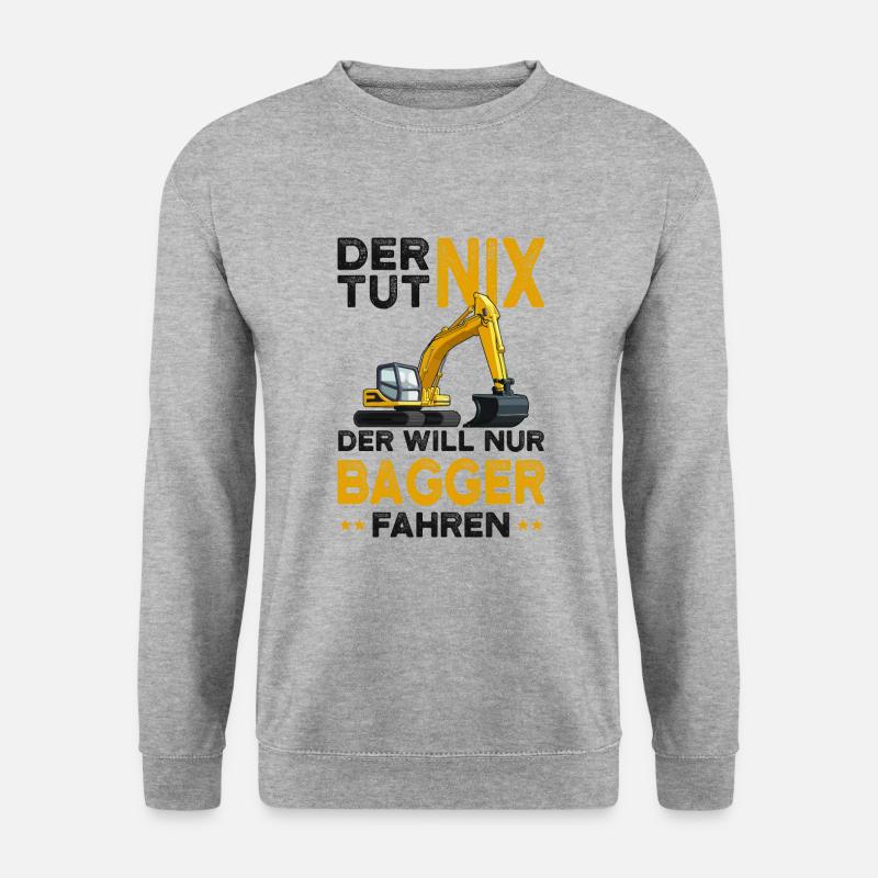 Bagger - Unisex Pullover - Weißgrau meliert