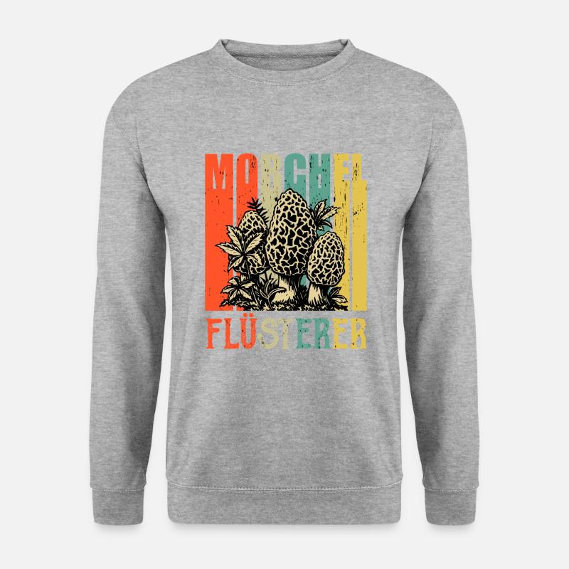 Morchel Flüsterer - Unisex Pullover - Weißgrau meliert