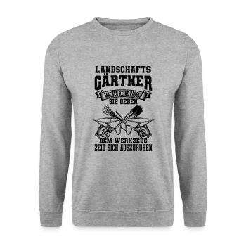 Landschaftsgärtner - Unisex Pullover - Weißgrau meliert - Vorne - Alina (178cm) & Michal (187cm)