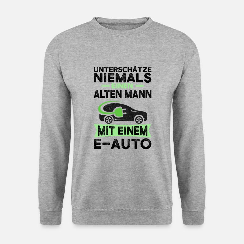 Elektroauto - Unisex Pullover - Weißgrau meliert