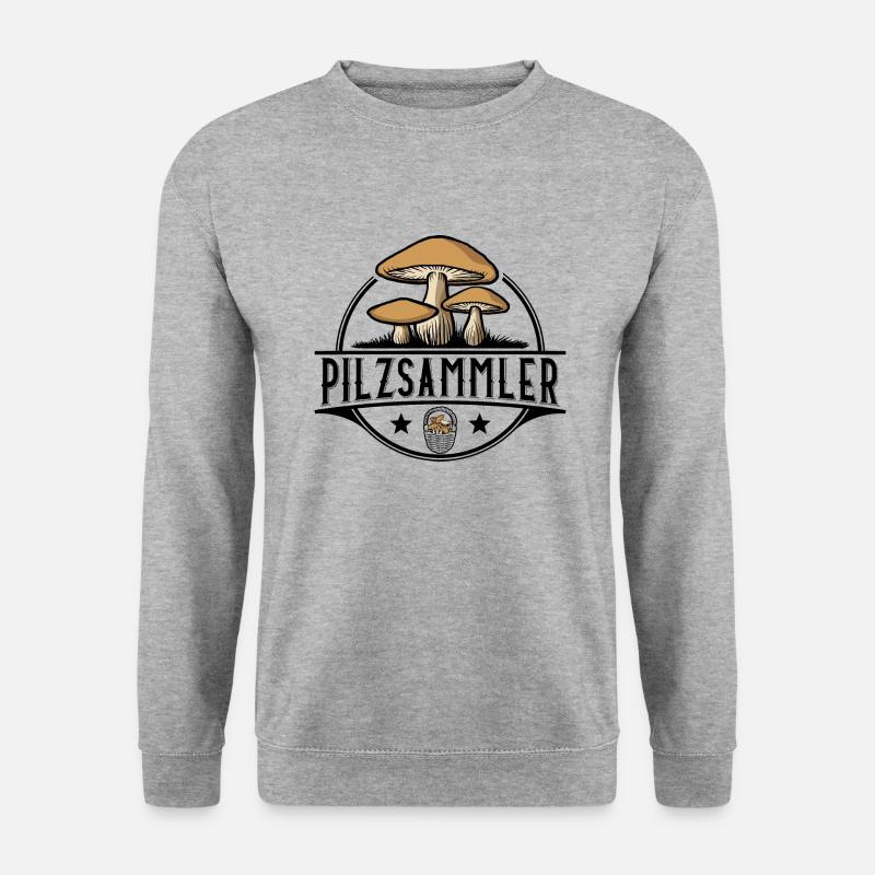 PILZSAMMLER PILZE SUCHEN PILZJÄGER - Unisex Pullover - Weißgrau meliert