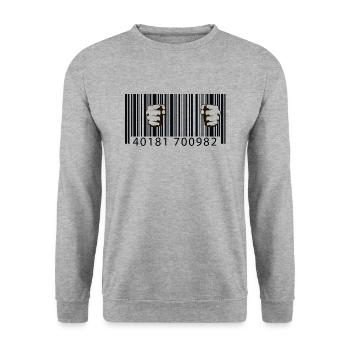 Prison Barcode - Unisex Sweatshirt - salt & pepper - Front - Alina (178cm) & Michal (187cm)