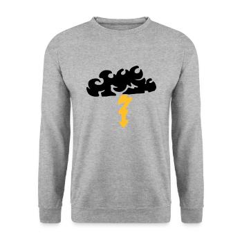 Lightning from a cloud / thunderstorm & lightning - Unisex Sweatshirt - salt & pepper - Front - Alina (178cm) & Michal (187cm)