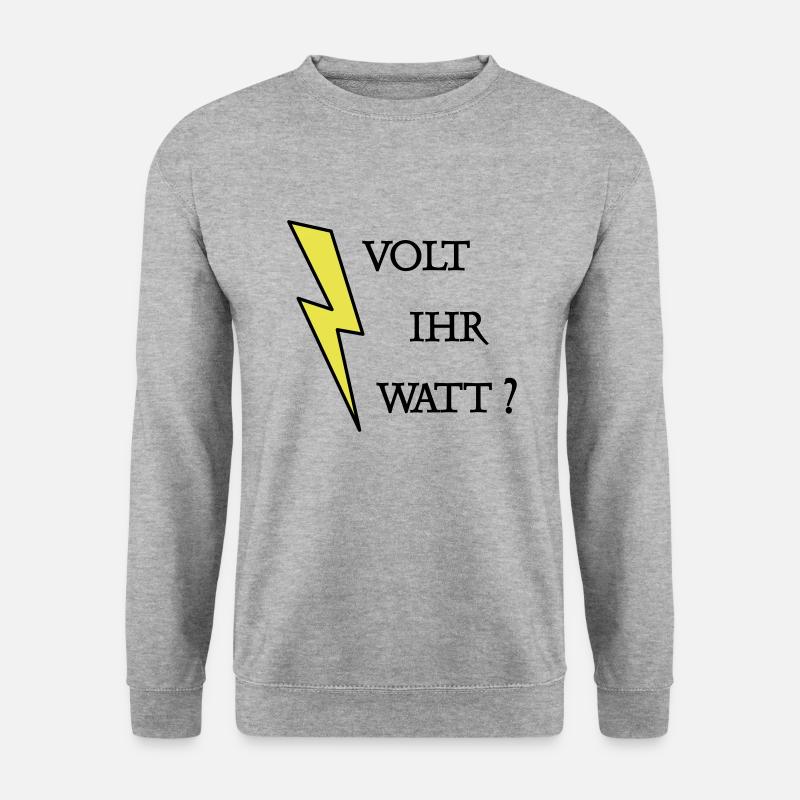 Volt Ihr Watt - Unisex Pullover - Weißgrau meliert
