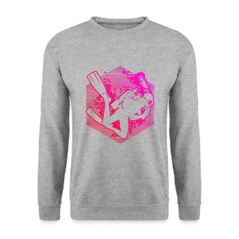 Plongeur Femme Plongeur Plongeur Homme - Sweat-shirt Unisexe - gris chiné - Devant - Alina (178cm) & Michal (187cm)