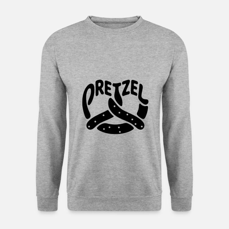 Brezel - Coole Bäckerei Logo - Unisex Pullover - Weißgrau meliert