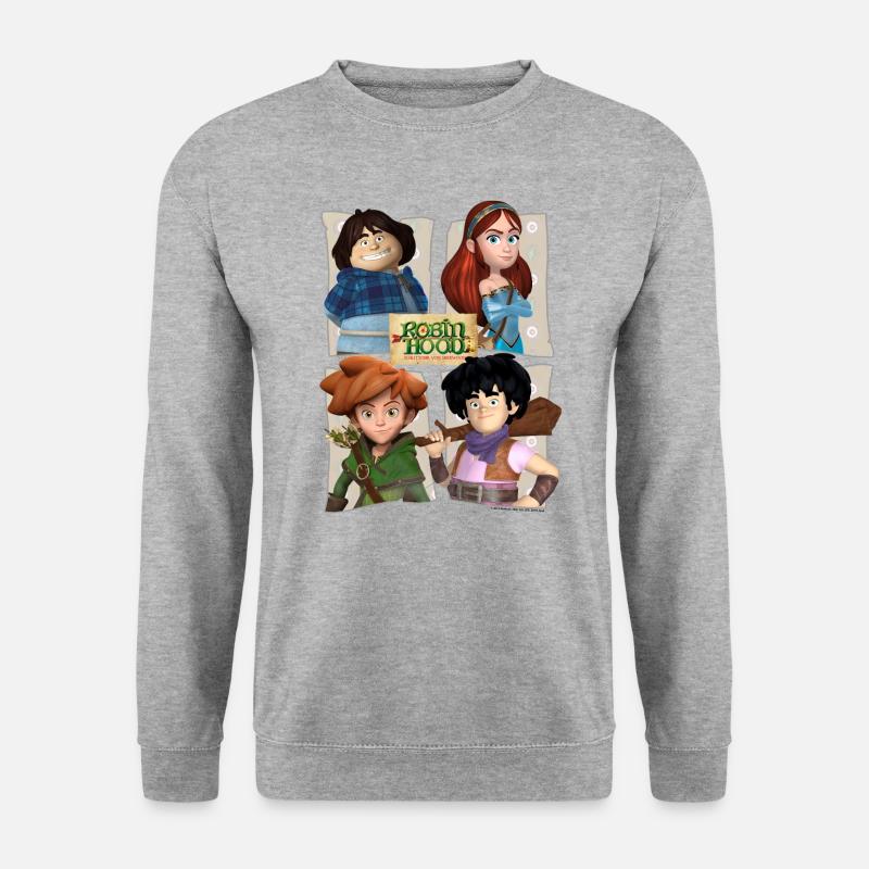 Robin Hood Tuck Marian Robin Und Little John - Unisex Pullover - Weißgrau meliert