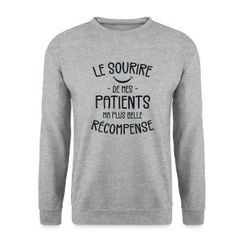 Le Sourire De Mes Patients, Ma Belle Récompense - Sweat-shirt Unisexe - gris chiné - Devant - Alina (178cm) & Michal (187cm)