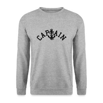Captain Anker 1C - Unisex Pullover - Weißgrau meliert - Vorne - Alina (178cm) & Michal (187cm)