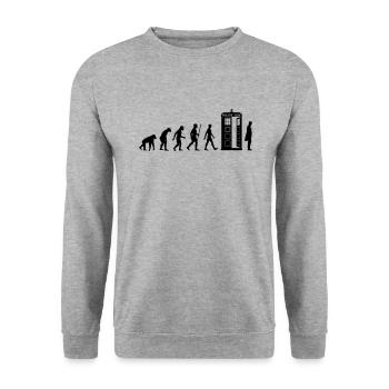 Evolution Tardis - Unisex Sweatshirt - salt & pepper - Front - Alina (178cm) & Michal (187cm)