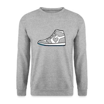 Sneakerheads: Jordan 1 Retro High D - Unisex Pullover - Weißgrau meliert - Vorne - Alina (178cm) & Michal (187cm)
