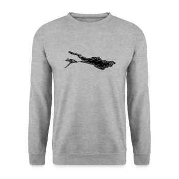 Lac de Constance | Noms de villes | noir - Sweat-shirt Unisexe - gris chiné - Devant - Alina (178cm) & Michal (187cm)