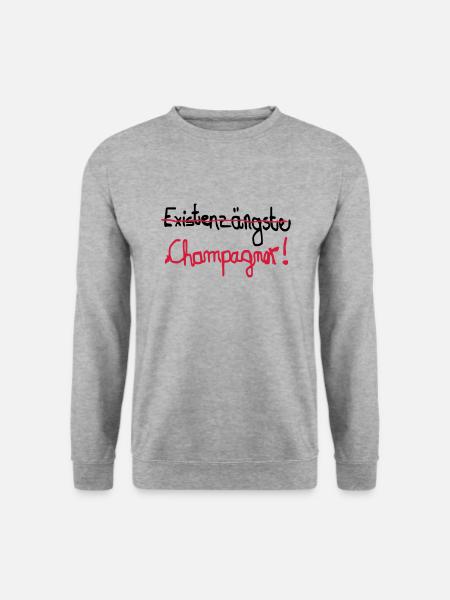 EXISTENSÄNGSTE champanger - Unisex Pullover - Weißgrau meliert