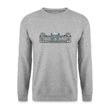 Reichstag building BERLIN c - Unisex Sweatshirt - salt & pepper - Front - Alina (178cm) & Michal (187cm)