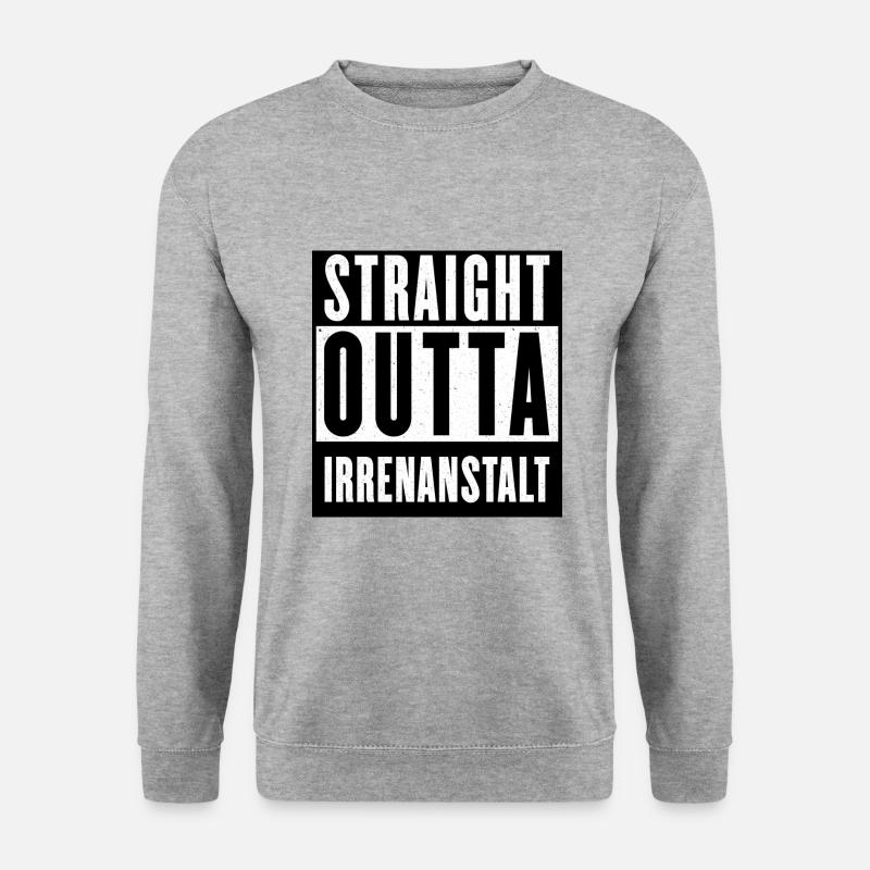 IRRENANSTALT - STRAIGHT OUTTA - PSYCHIATRIE - Unisex Pullover - Weißgrau meliert