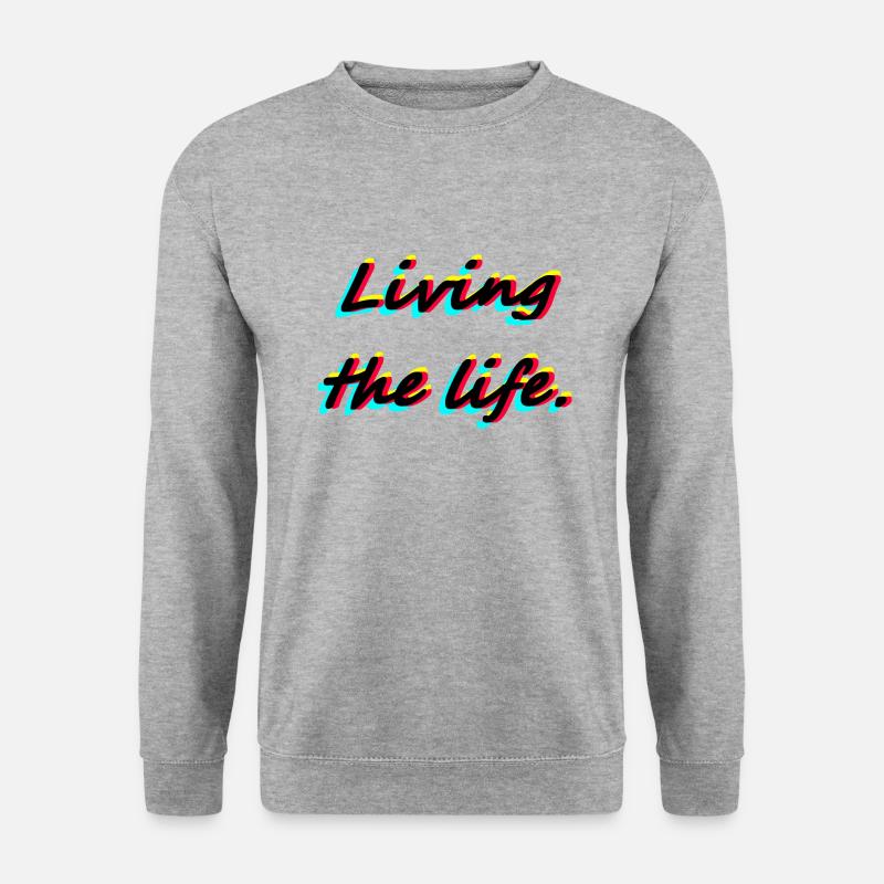 Das Leben leben - Unisex Pullover - Weißgrau meliert