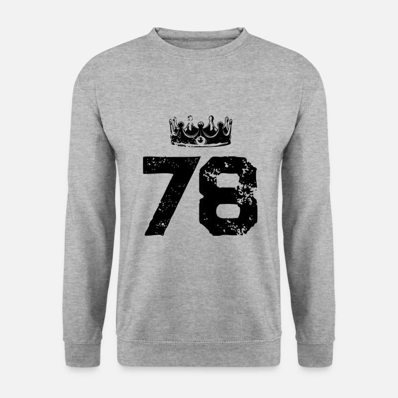 78 Zahl Krone - Unisex Pullover - Weißgrau meliert
