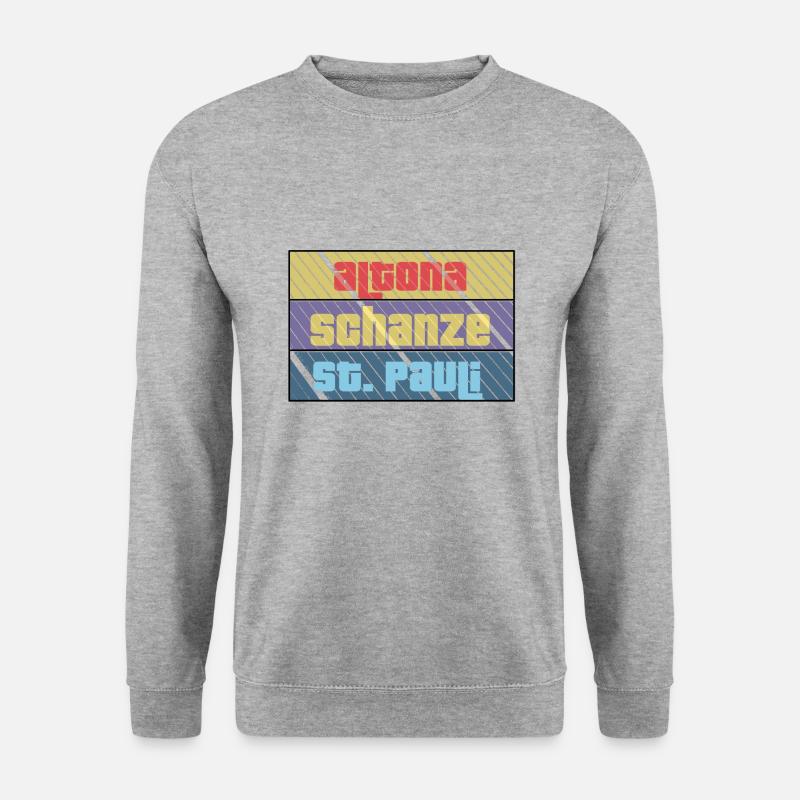 Hamburg Altona, Schanze und St.Pauli - Unisex Pullover - Weißgrau meliert
