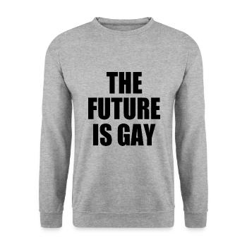 the future is gay - Unisex Sweatshirt - salt & pepper - Front - Alina (178cm) & Michal (187cm)