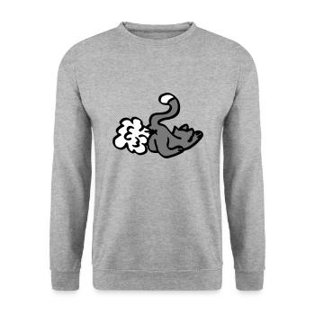 Cat pups / cat fart / funny gift - funny - Unisex Sweatshirt - salt & pepper - Front - Alina (178cm) & Michal (187cm)